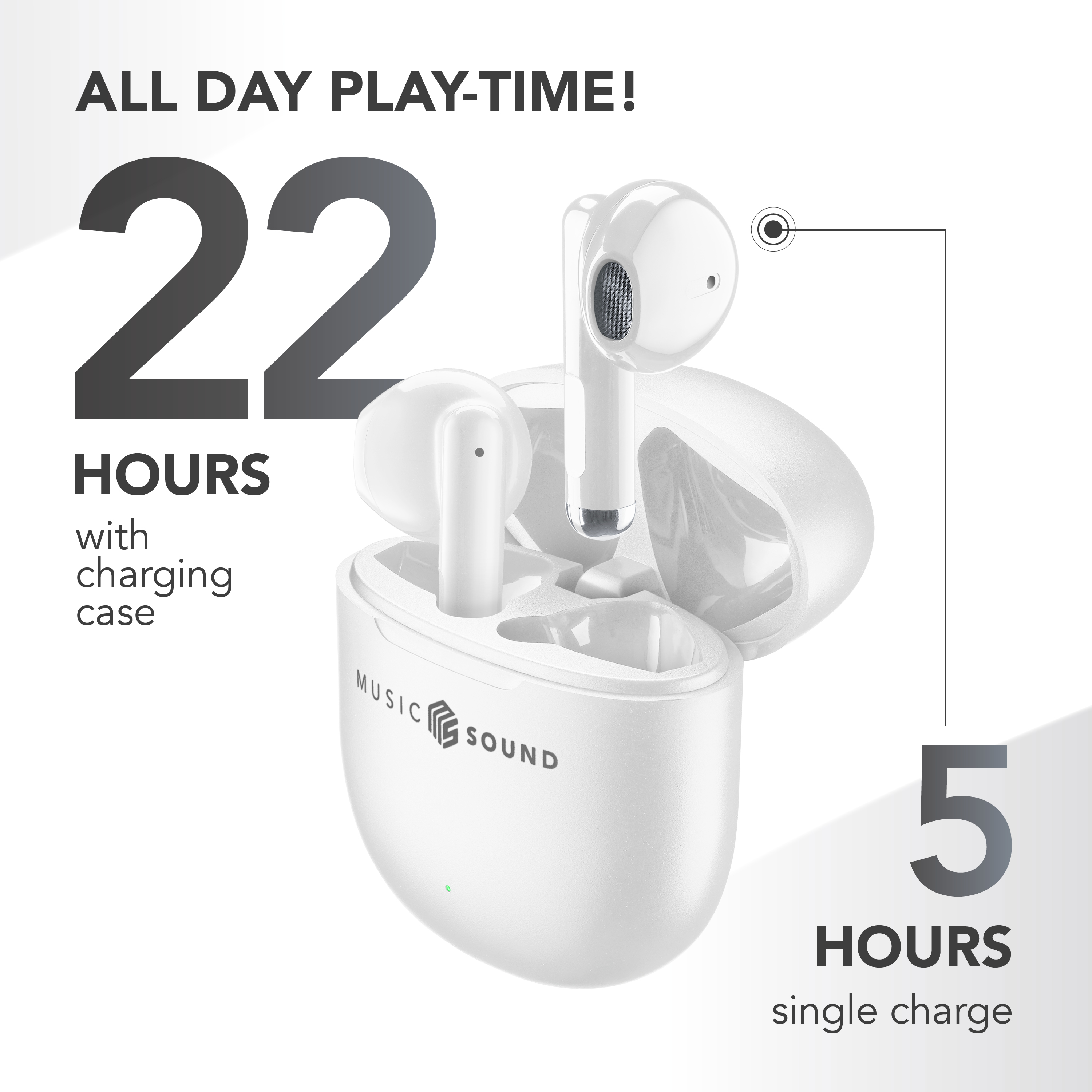 Music Sound Breeze Auricolare Bluetooth a capsula con case colorata