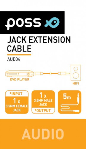 Carrefour Cavo Stereo Jack 5 m 3.5 mm M/F