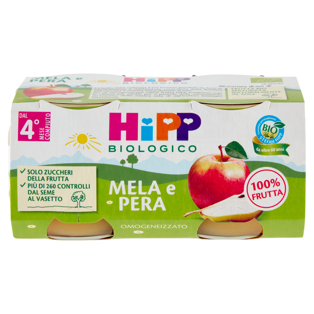 HiPP Biologico Mela e Pera Omogeneizzato 2 x 80 g