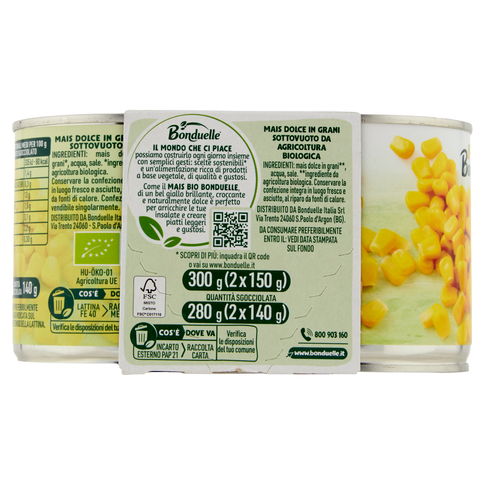Bonduelle Bio Mais 2 x 150 g
