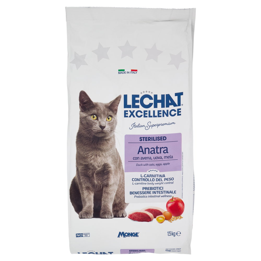 Le Chat Excellence Sterilised Anatra con avena, uova, mela 1,5 kg