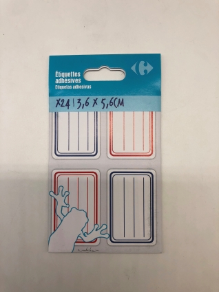Carrefour 24 Etichette Blu/Rosse 35X56 mm
