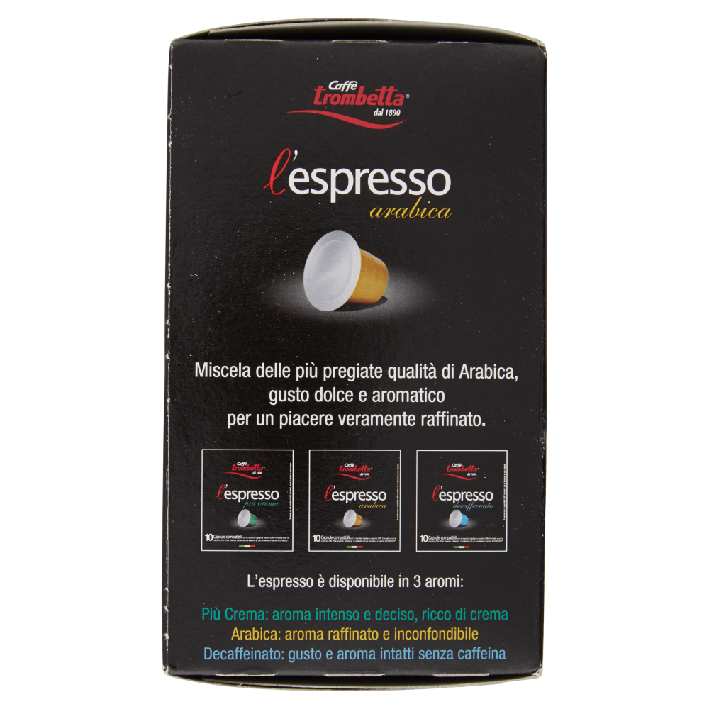 Caff&egrave; trombetta l'espresso arabica 10 Capsule 55 g