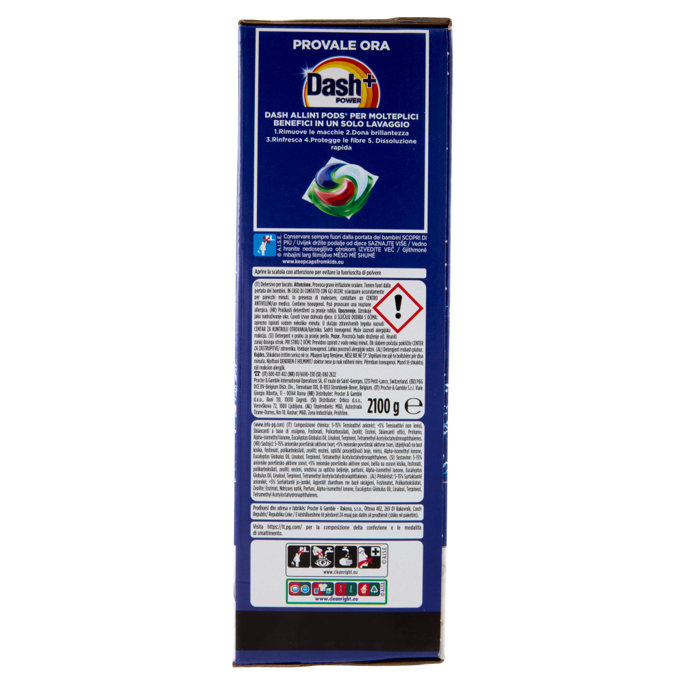 Dash Power Detersivo Lavatrice in Polvere, Tecnologia Anti-Residui, 42 Lavaggi 2100 g