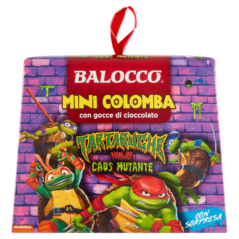 Balocco Mini Colomba con gocce di cioccolato Tartarughe Ninja Caos Mutante 100 g