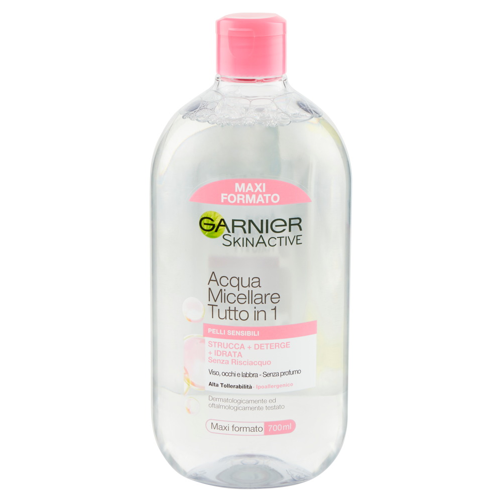Garnier Acqua Micellare Tutto in 1, Strucca, Deterge, Idrata. Senza Risciacquo, 700 ml