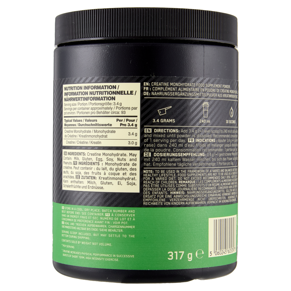 Optimum Nutrition Micronised Creatine Powder Unflavored 317 g