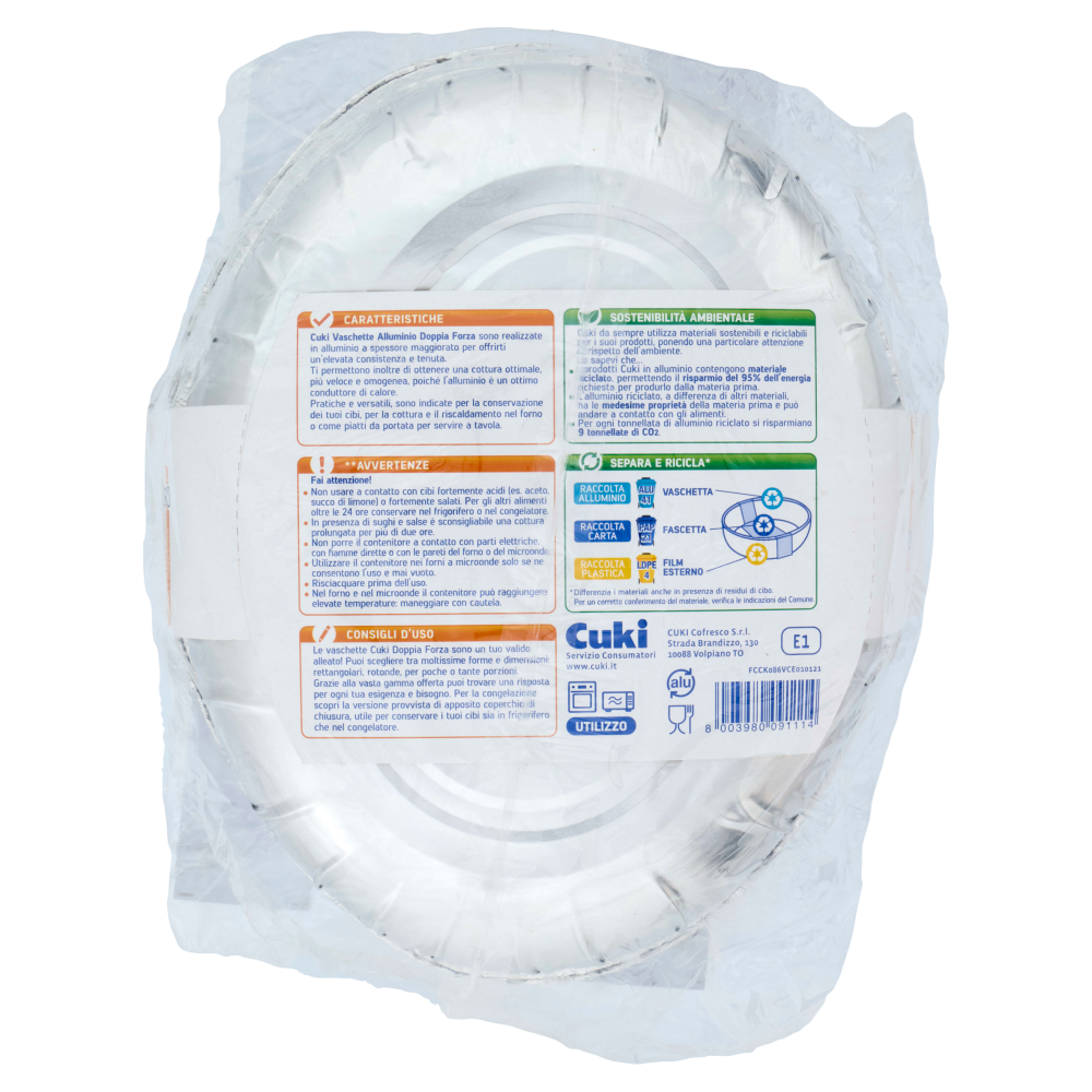 Cuki Cuoce Vaschette Alluminio doppia forza Pollo Arrosto 2 Pz