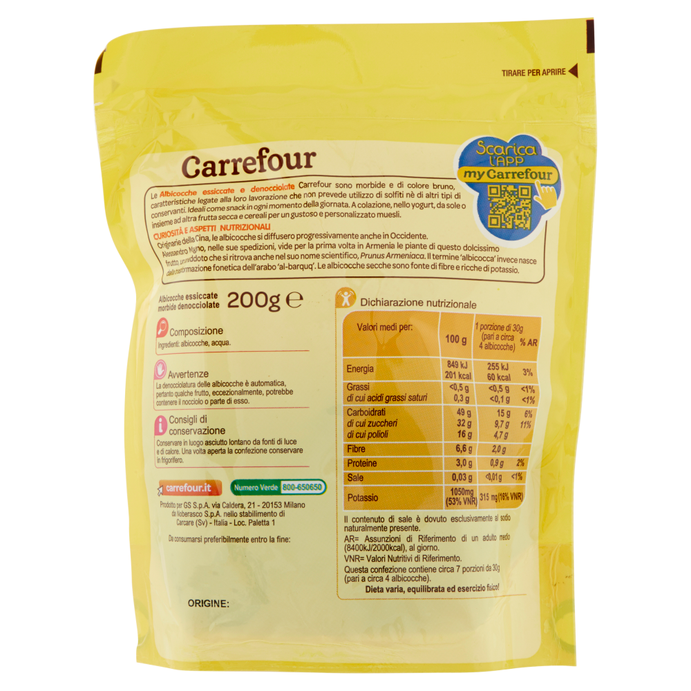 Carrefour Albicocche essiccate denocciolate 200 g