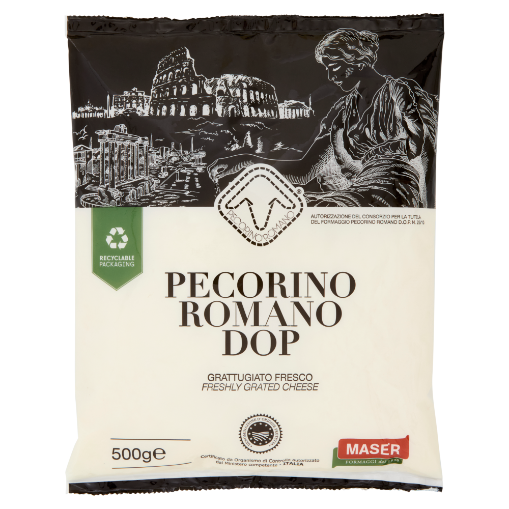 Maser Pecorino Romano DOP Grattugiato Fresco 500 g