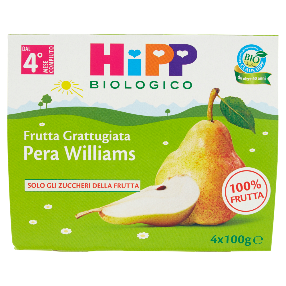 HiPP Biologico Frutta Grattugiata Pera Williams 4 x 100 g