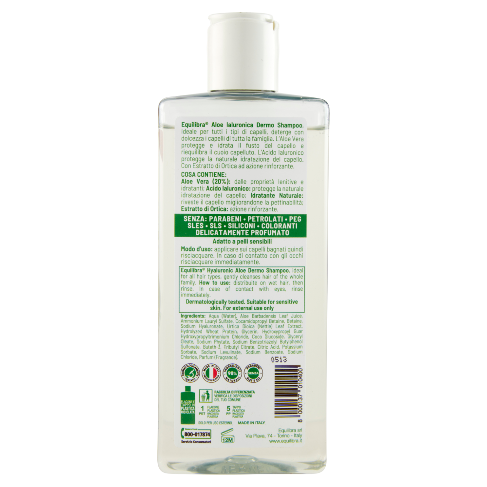 equilibra Aloe Ialuronica Dermo Shampoo Idratante 265 ml