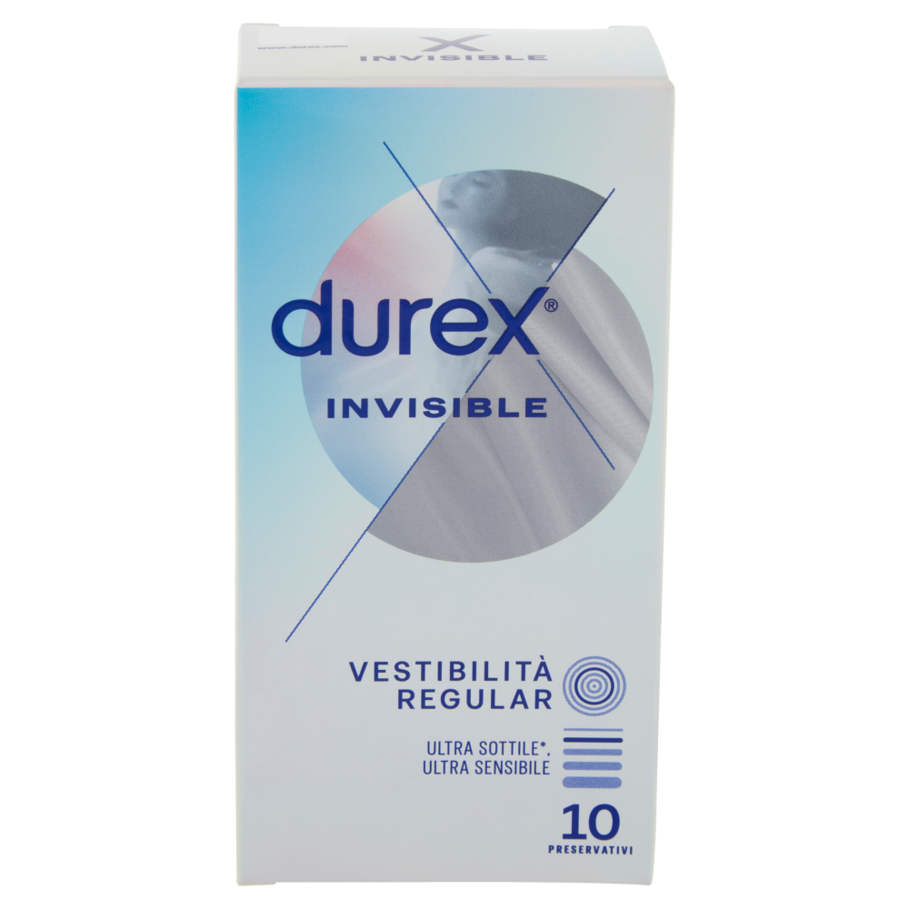 Durex Preservativi Invisible Ultra Sottili, 10 Profilattici