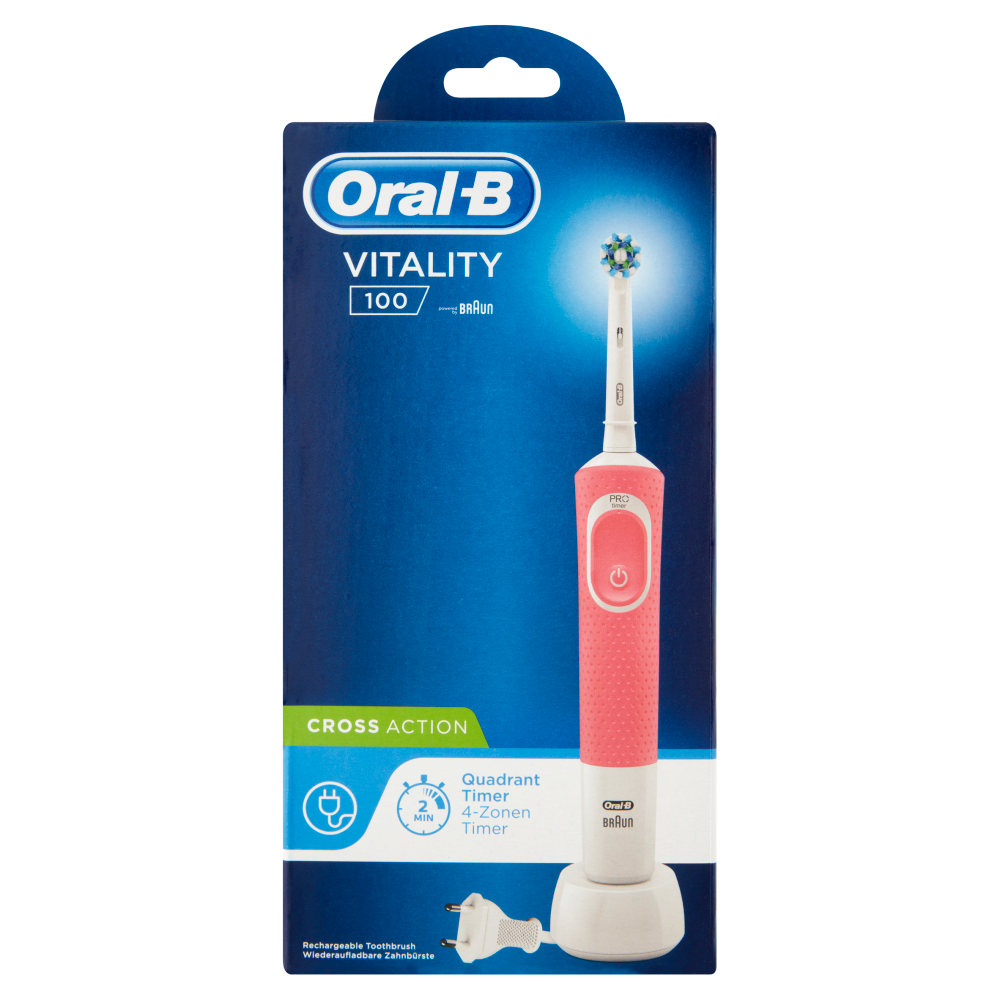 Oral-B Spazzolino Elettrico Denti Ricaricabile Vitality 100 Cross Action Rosa