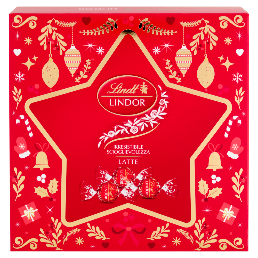 Lindt Lindor Cioccolatini Cioccolato al latte Scatola Natale 137 g