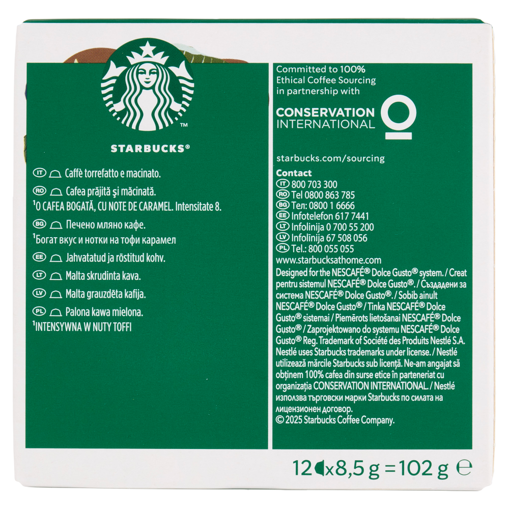 STARBUCKS House Blend by Nescafé Dolce Gusto Caffè Lungo 12 Capsule 102 g