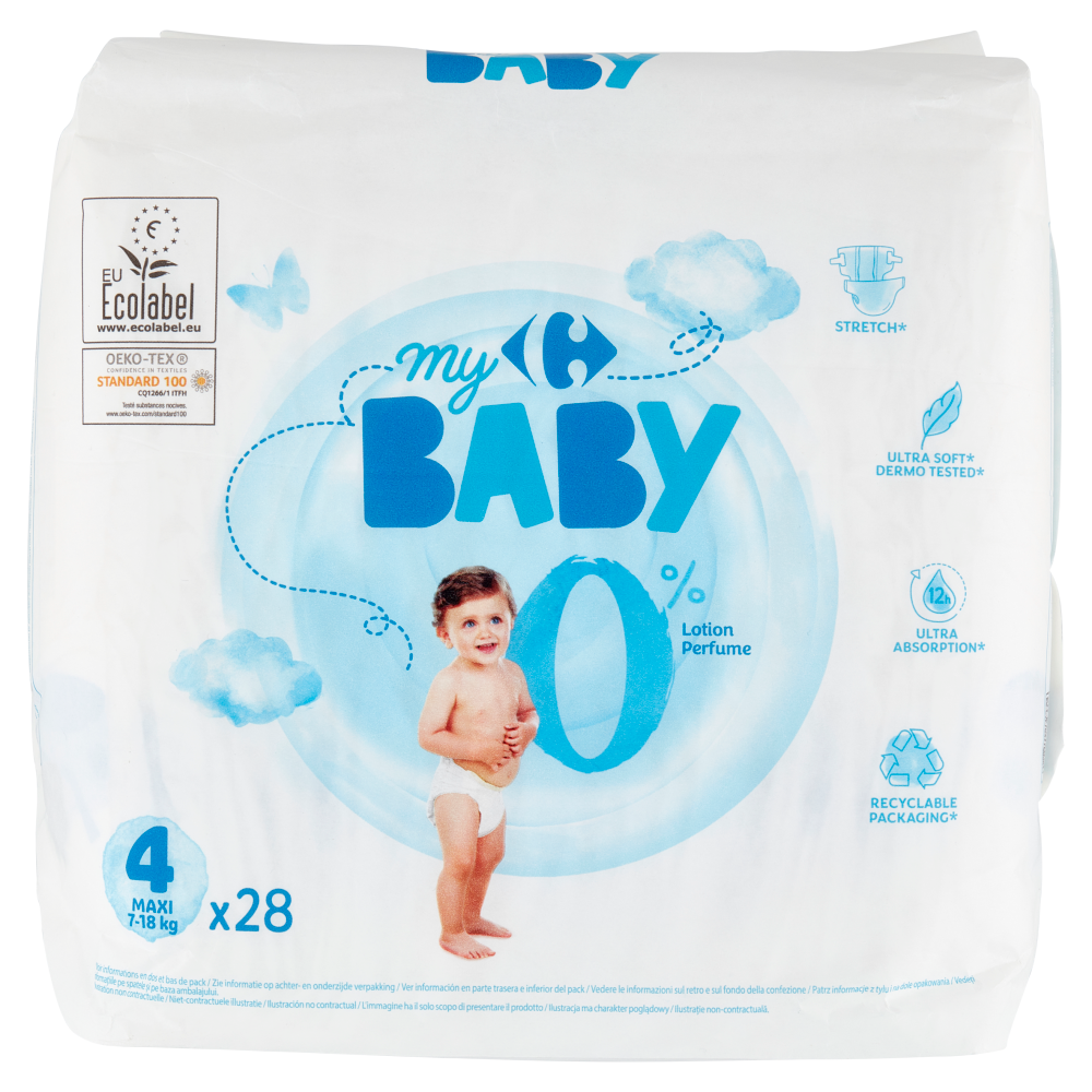 Carrefour my Baby Pannolini 4 Maxi 7-18 kg 28 pz