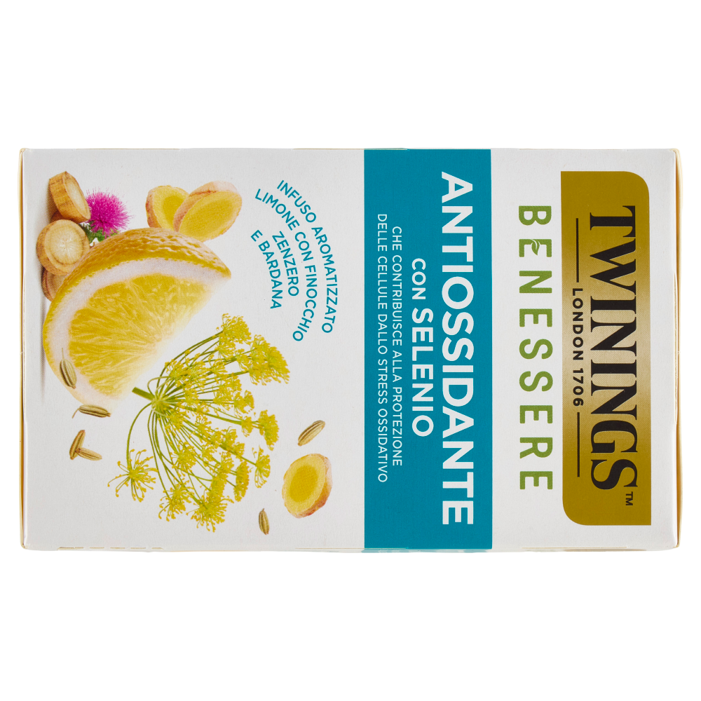 Twinings Benessere Antiossidante Tisana aromatizzata Limone con Finocchio e Zenzero 18 filtri 36 g