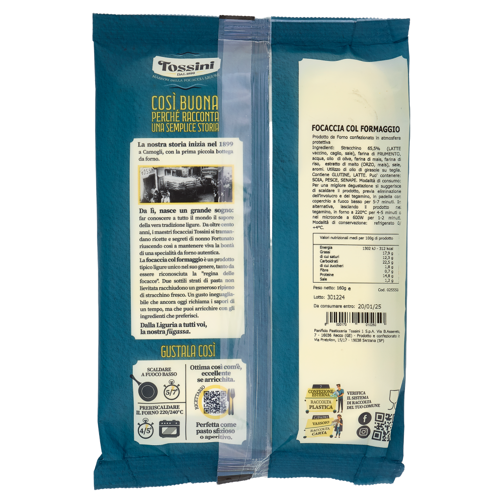 Tossini Focaccia col Formaggio 160 g