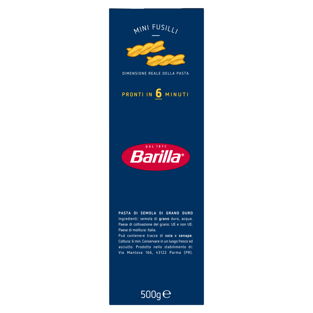 Barilla Pasta Piccolini Mini Fusilli 500g