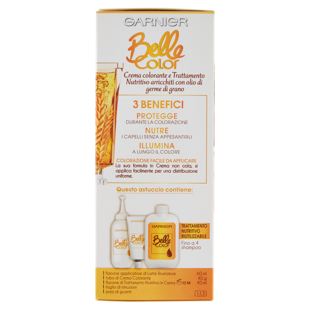 Garnier Belle Color Colore Luminoso, Tinta per Capelli Bianchi 4 Biondo Cenere Naturale