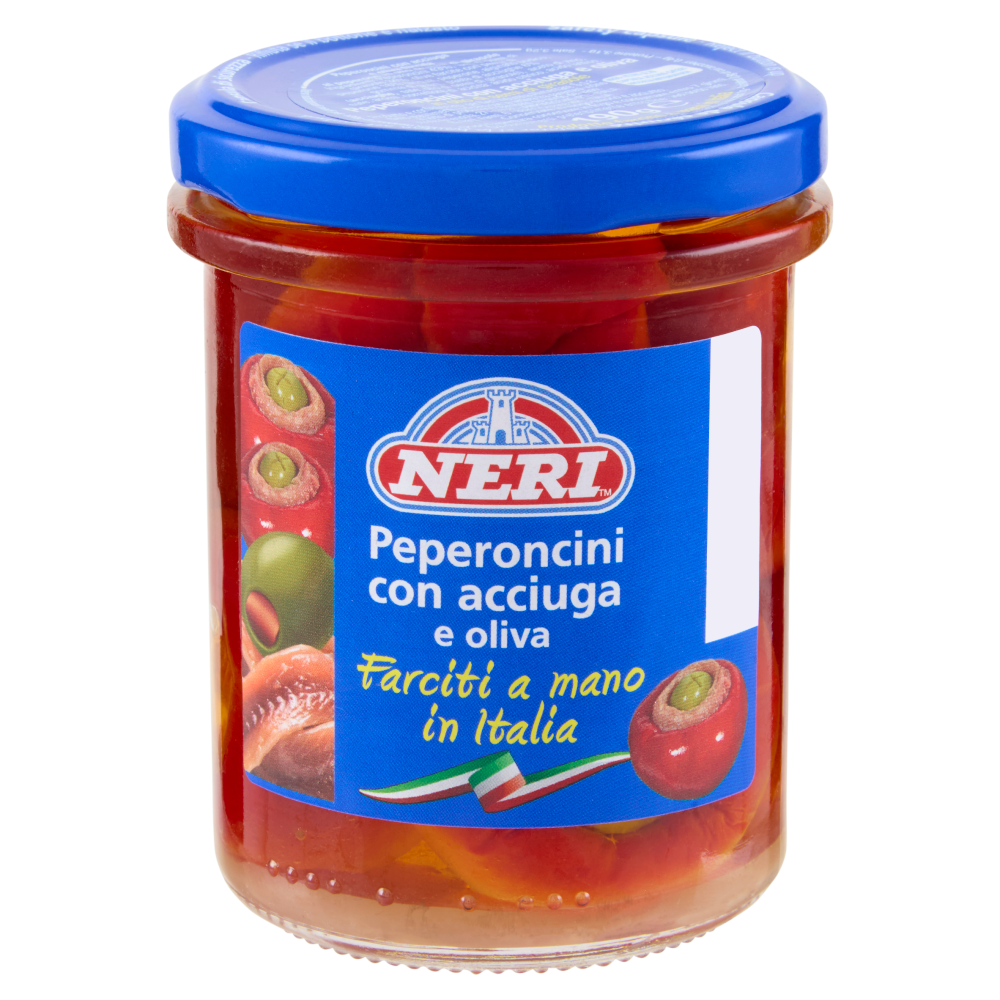 Neri Peperoncini con acciuga e oliva 190 g