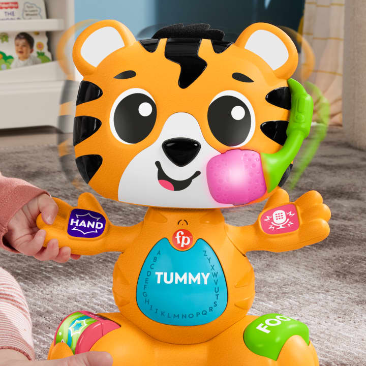 Fisher-Price Link Squad Animal Band Carlotta La Tigrotta Prime Scoperte, Giocattolo Per L'Apprendimento Per Neonati Con Musica E Luci, Versione Italiana