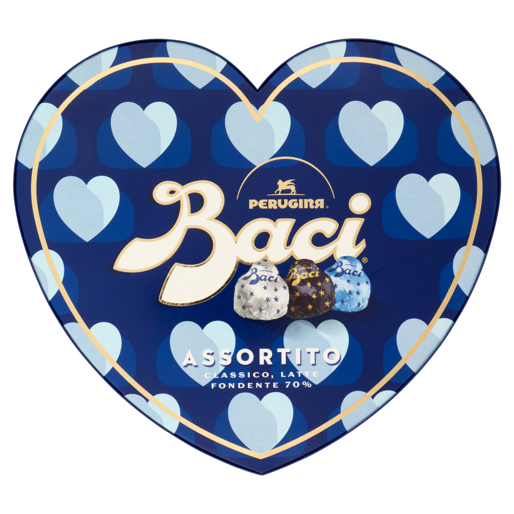 BACI PERUGINA Cioccolatini Assortiti ripieni al Gianduia Scatola Maxi Cuore San Valentino 150g