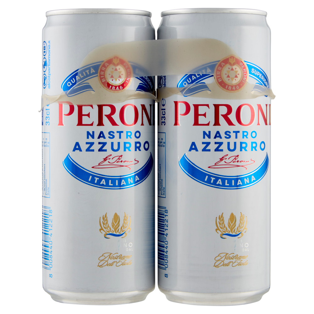 Peroni Nastro Azzurro Birra Lattina 2 x 33