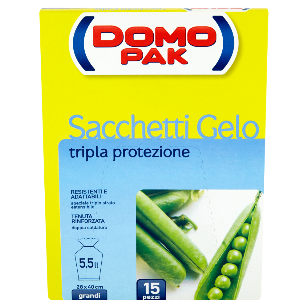 Domopak Sacchetti Gelo tripla protezione grandi (5,5 lt - 15 pezzi)