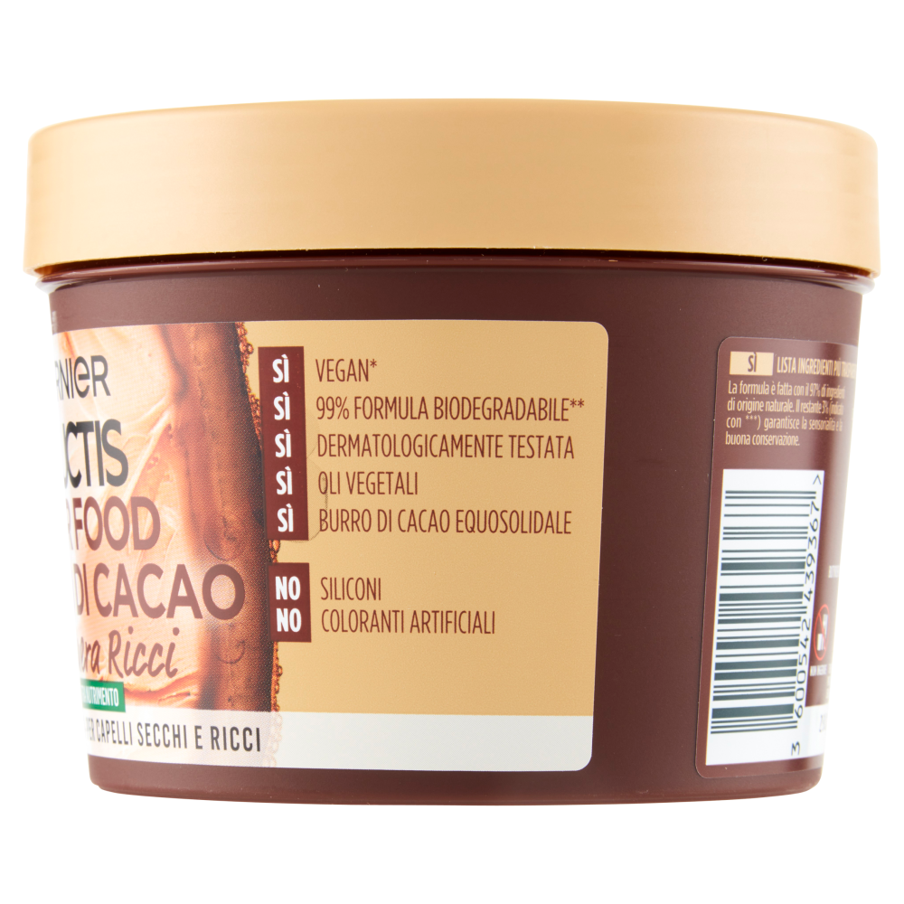Garnier Fructis Maschera Hairfood Burro di Cacao, per capelli secchi e ricci 390 ml