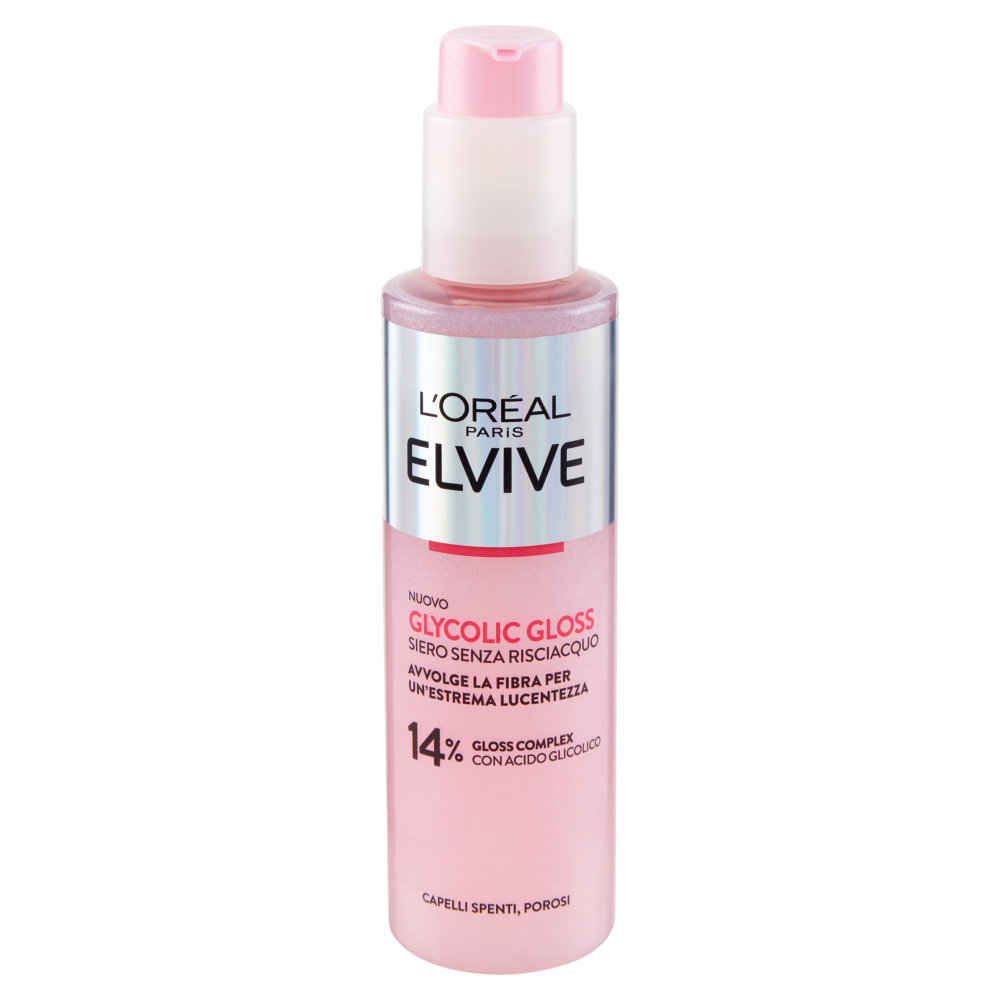 L'Oréal Paris Elvive Glycolic Gloss Siero Senza Risciacquo con Acido Glicolico 150 ml