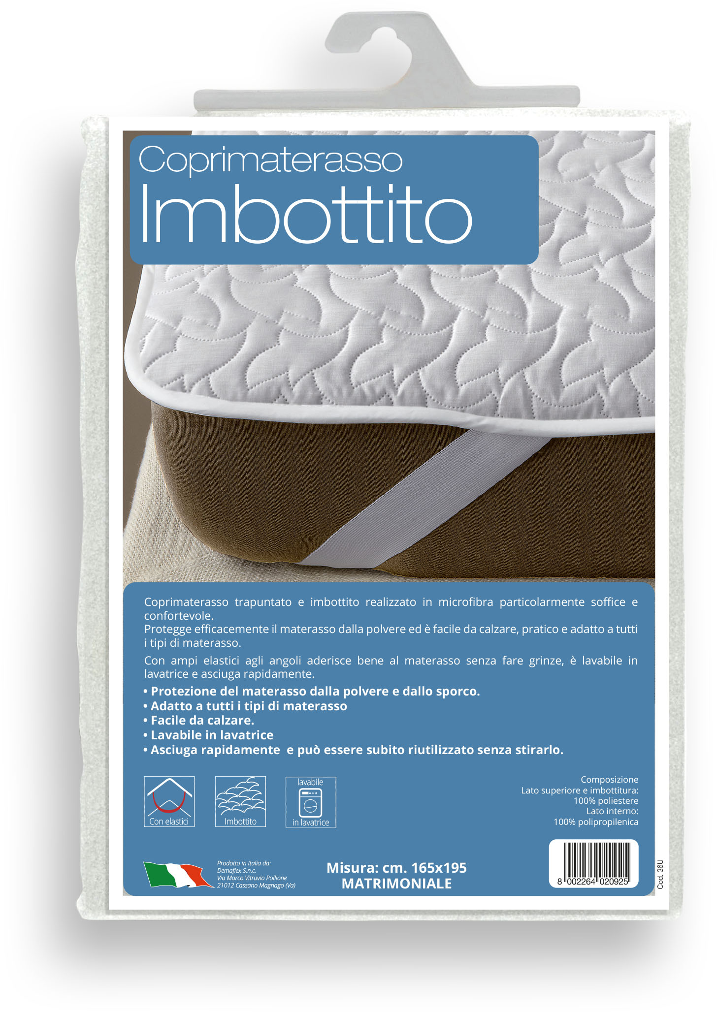 Coprimaterasso Matrimoniale Trapuntato - 160x200x30 Cm, Antiacaro, Lavabile - Blumtal - Foto 11