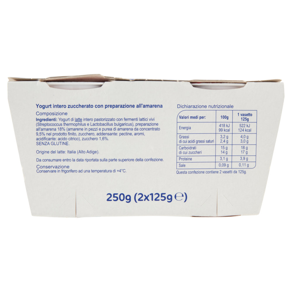 Carrefour Classic Yogurt Cremoso Amarena Frutta in Pezzi 2 x 125 g