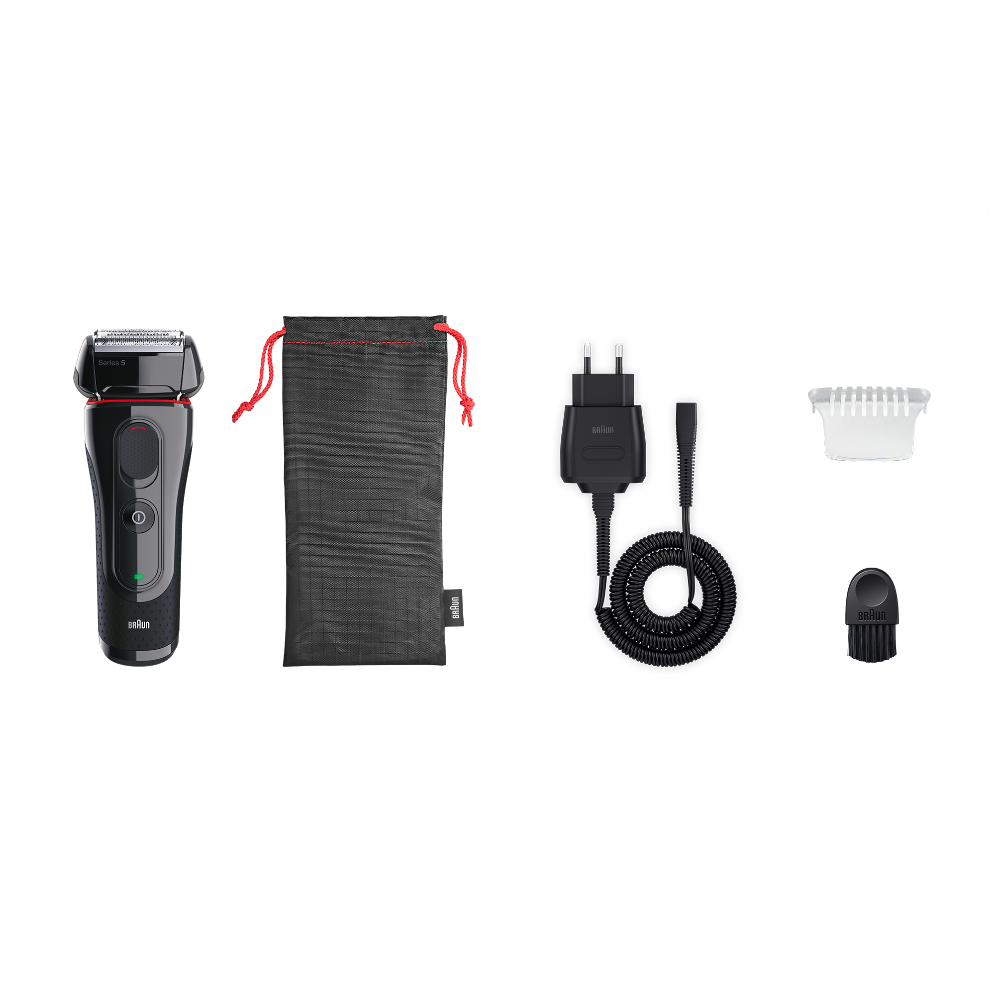 Braun Series 5 5030S Rasoio Trimmer Nero, Rosso