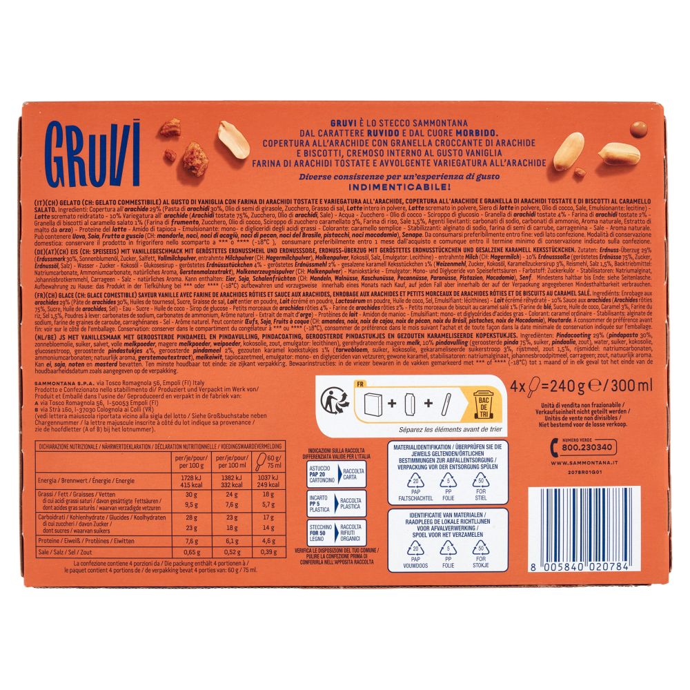 Sammontana Gruvi Arachide Sagace 4 x 60 g