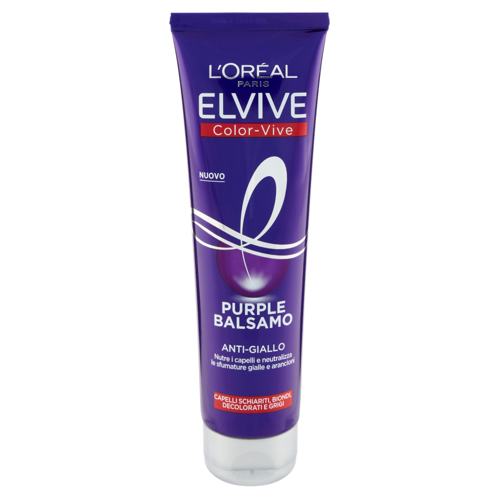 L'Oréal Paris Balsamo antigiallo Color Vive Purple, per capelli schiariti, biondi, grigi, 150 ml