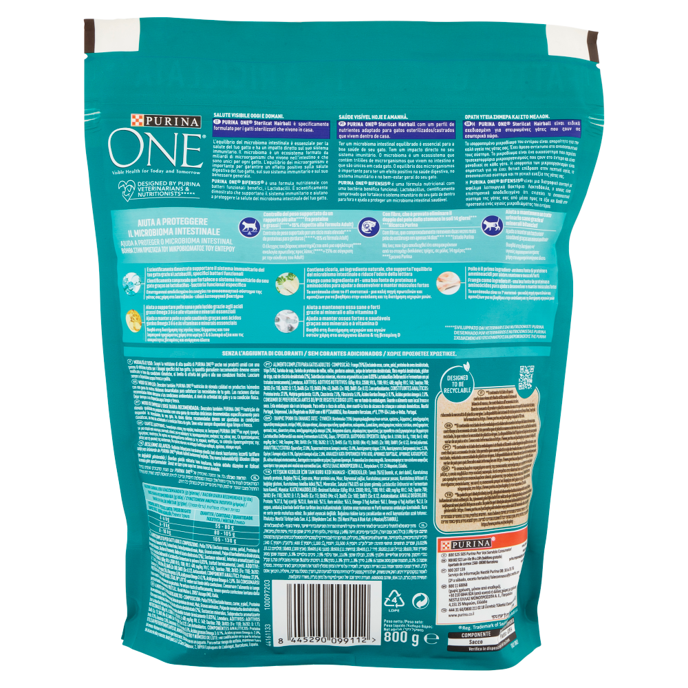 PURINA ONE Sterilcat Hairball Ricco in Pollo 800 g