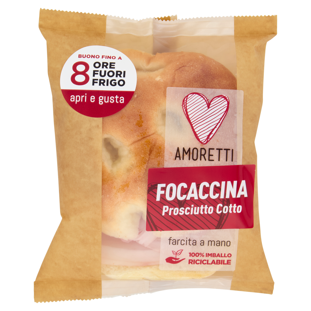 Amoretti Focaccina Prosciutto Cotto 80 g