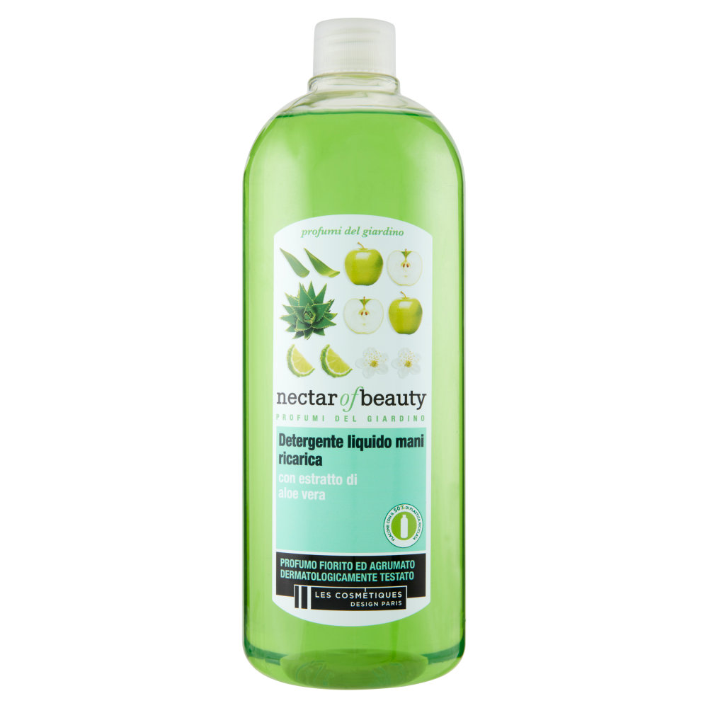 Les Cosmétiques Design Paris nectar of beauty Detergente liquido mani ricarica aloe vera 1000 ml