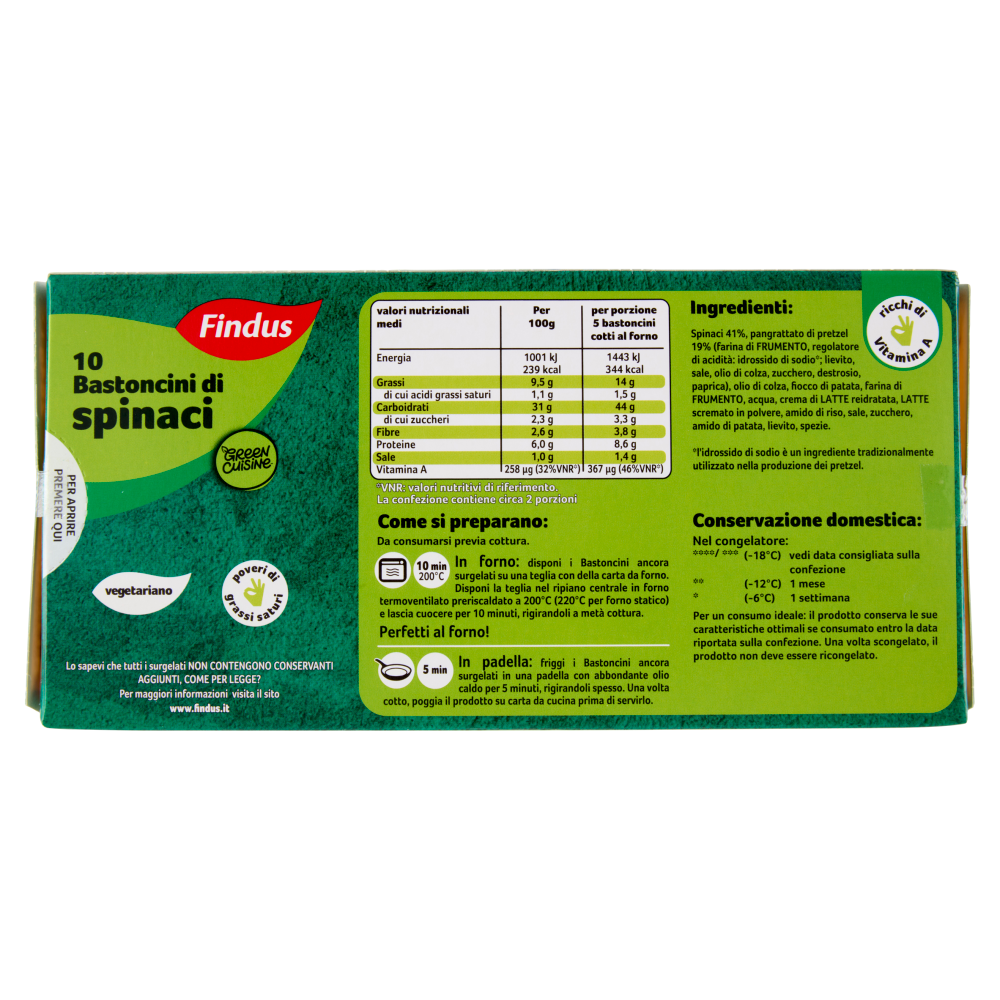 Findus Green Cuisine 10 Bastoncini di Spinaci 284 g