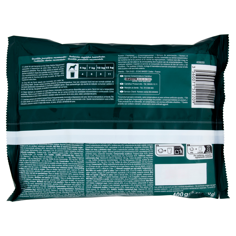 Carrefour Companino Suprem Chef Selection in suace con Manzo, Agnello, Tacchino e Anatra 4 x 1000 g