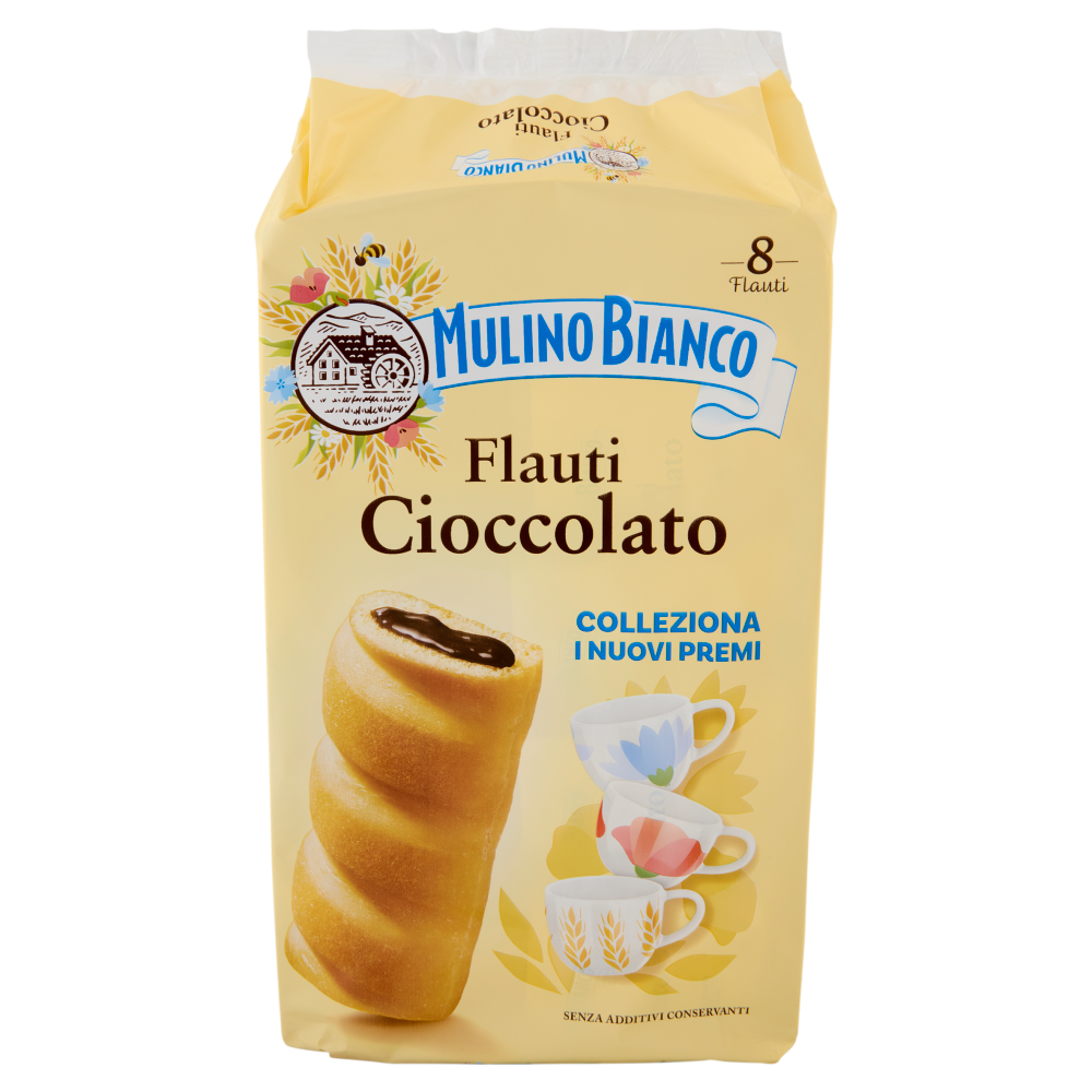 Mulino Bianco Flauti Cioccolato Merenda senza Additivi Conservanti 8 pezzi 280g