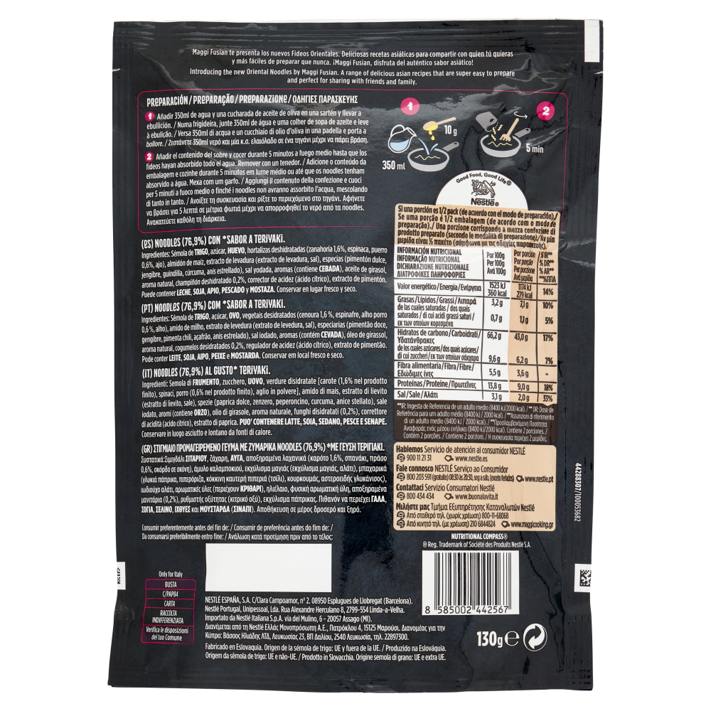 MAGGI Fusian Teriyaki Noodles Orientali (2 porzioni) 130 g