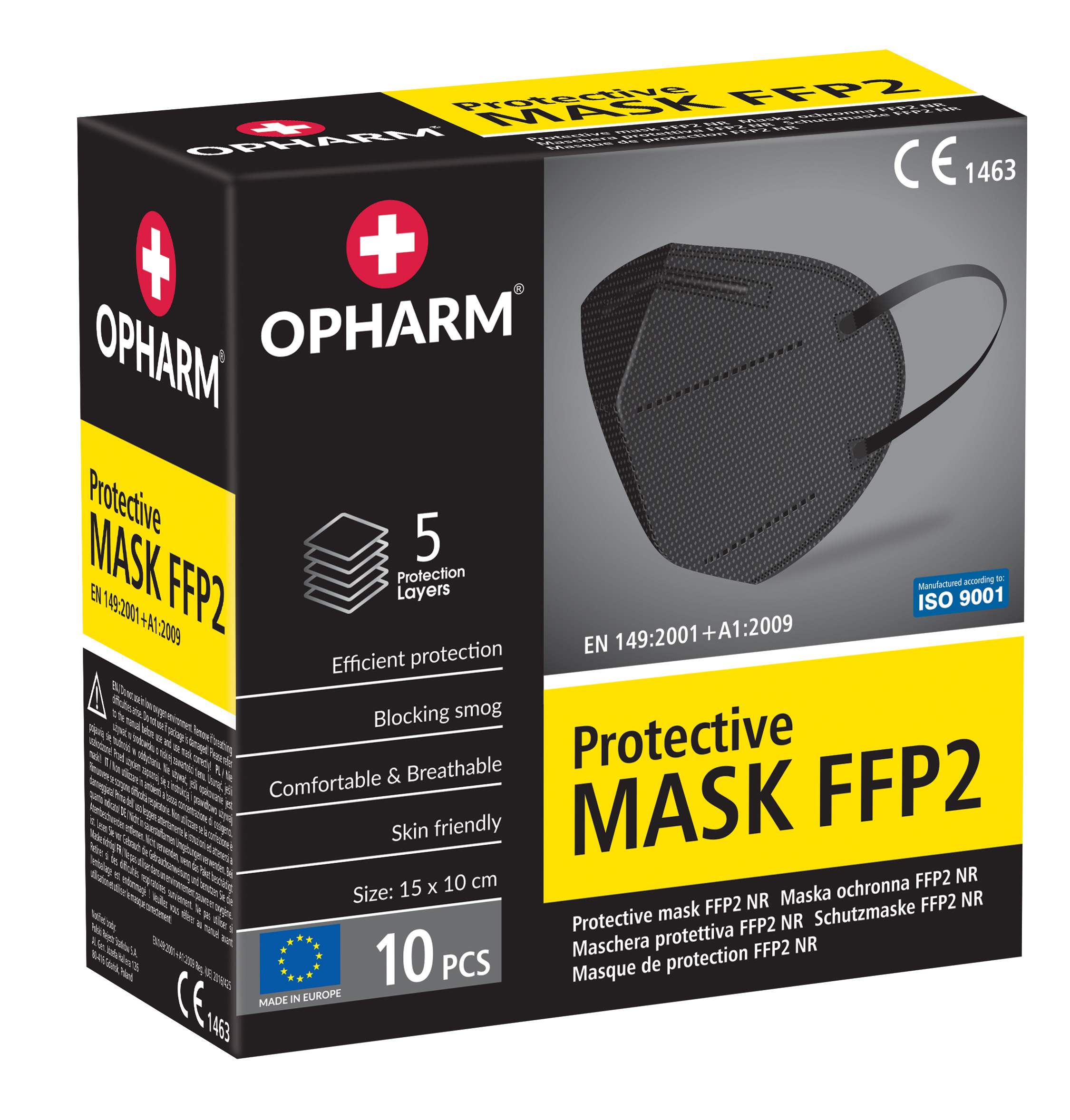 Opharm 10 mascherine FFP2 Nere
