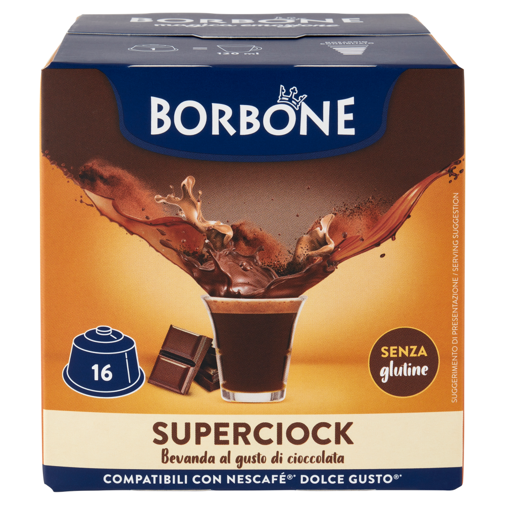Borbone Superciock Compatibili con Nescafé* Dolce Gusto* 16 Capsule 16 x 20 g