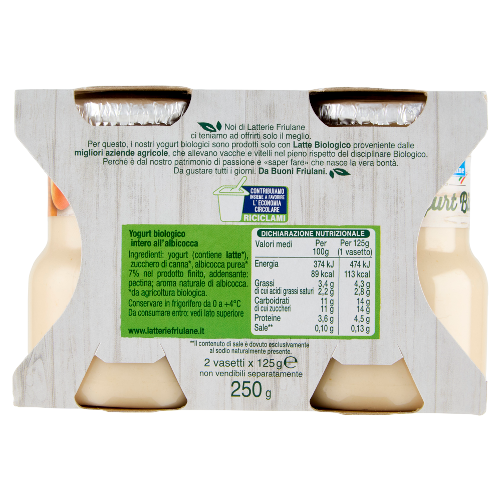 Latterie Friulane Yogurt Bio albicocca 2 x 125 g
