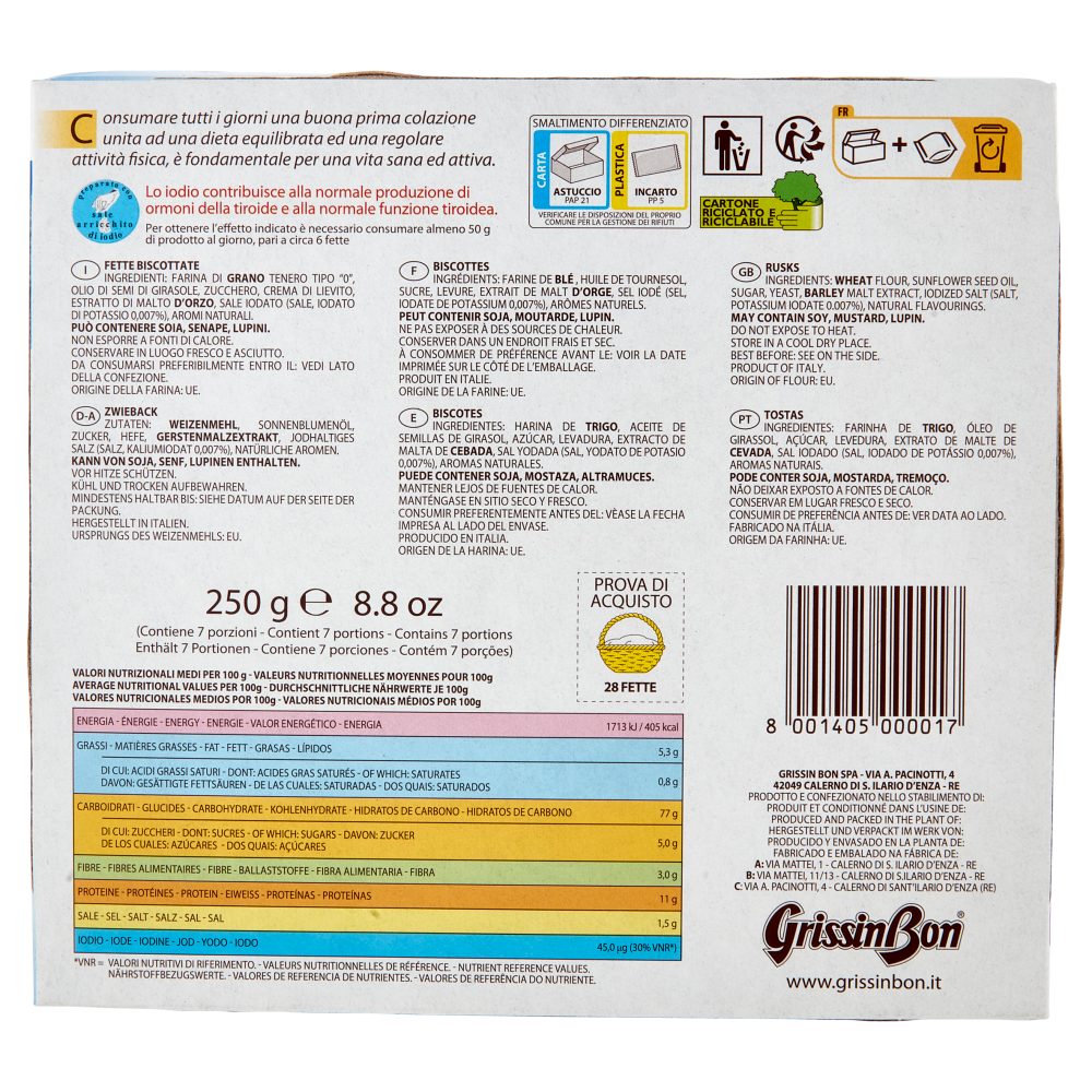GrissinBon leFrescheBiscottate Classiche 250 g