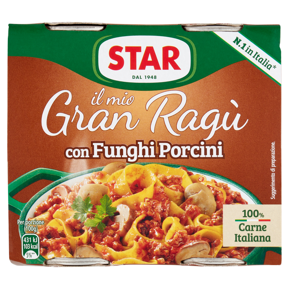 Star il mio Gran Rag&ugrave; con Funghi Porcini 2 x 180 g