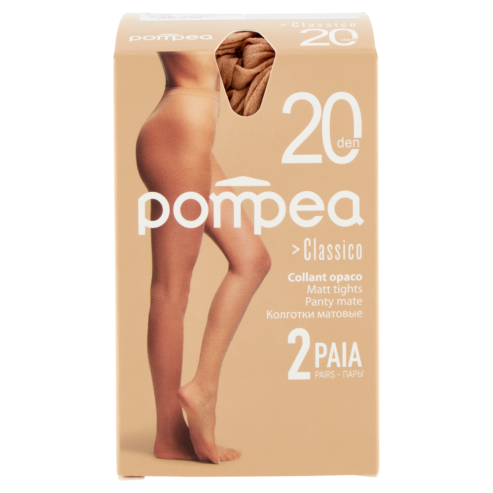 pompea Classico Collant opaco 20 den 3/4-M/L Polvere Dorata 2 Paia